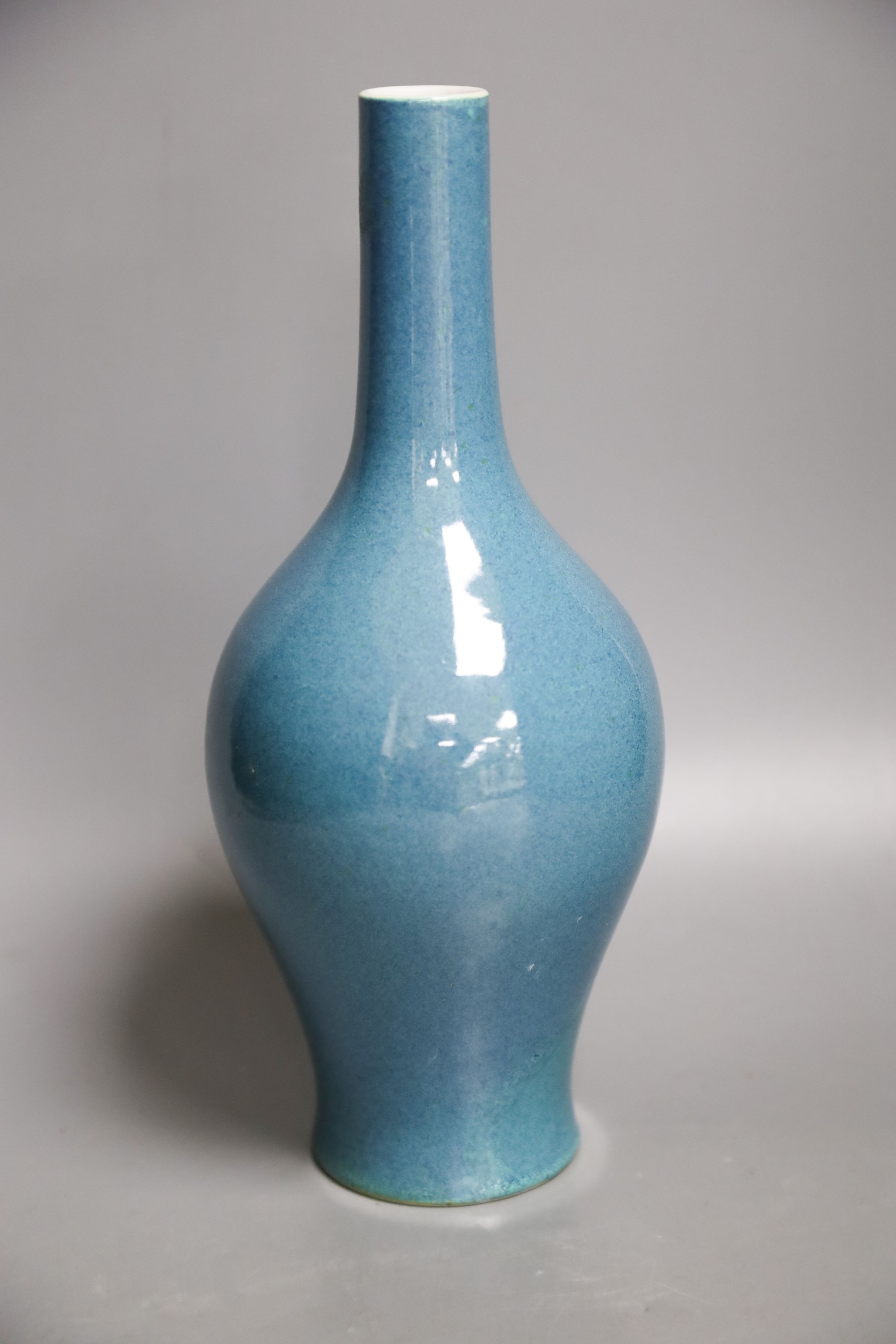 A Chinese robin’s egg glazed bottle vase, scuffing to glaze, 30cm